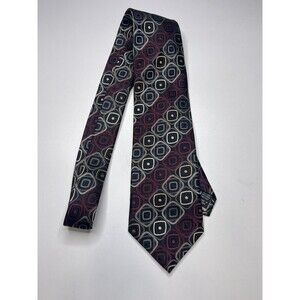 Roberto Villini couture 100% silk tie multicolor geometric 60" long 4"wide